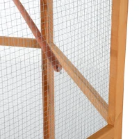 PawHut 69" Wooden Hexagonal Outdoor Aviary Flight Bird Cage With Covered Roof, Brown(m-8)
