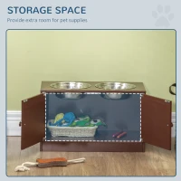 PawHut Elevated Dog Bowls, Pet Feeding Station with Stand, Brown(m-5)