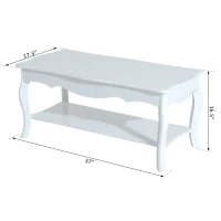 HomCom 37" 2-Tier Water Resistant Wooden Country Cottage Style Accent Coffee Table(m-3)