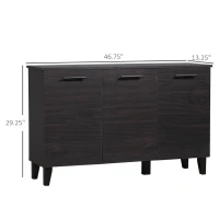 HOMCOM Sideboard Buffet Cabinet, Kitchen Cabinet with Adjustable Shelf, Coffee Bar Cabinet, Dark Walnut(m-3)