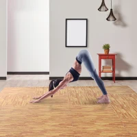 Soozier 18 Piece 24" x 24" High-Density Water Resistant Interlocking Foam Floor Tile Mats 72Sqft- Dark Wood Grain(m-2)