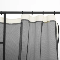 Outsunny Replacement Mosquito Netting for Gazebo 10' x 10' Black Screen Walls for Canopy with Zippers, White(m-7)