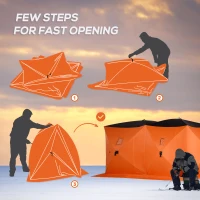 Outsunny 8-Person Pop-up Ice Fishing Shelter, Portable Ice Fishing Tent with Ventilation Windows and Carrying Bag, for Low-Temp -22℉(m-5)