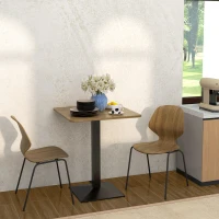 HOMCOM 28" Square Dining Table, Modern Dining Room Table with Steel Base, Space Saving Small Kitchen Table, Dark Brown(m-6)