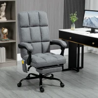 Vinsetto Massage Office Chair with 4 Vibration Points, Reclining Computer Chair with USB Port and Footrest - Dark Gray(m-2)