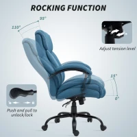 Vinsetto Executive Office Chair with Wide Seat, Computer Desk Chair with Adjustable Height, Swivel Wheels, Blue(m-6)