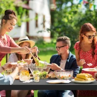 Outsunny 3 Pieces Outdoor Metal Picnic Table Set with 2 Benches, for Garden, Patio, Black(m-7)
