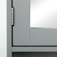 kleankin Bathroom Medicine Cabinet with Mirror, Wall-Mounted Bathroom Cabinet with Adjustable Shelf for Living Room and Laundry Room, Gray(m-8)