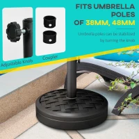Outsunny 40lbs. Concrete Umbrella Base with Rattan Effect, Heavy Duty Parasol Stand for Outdoor Patio Umbrella, Black(m-4)