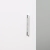 kleankin Tall Bathroom Cabinet with Mirror Narrow Bathroom Storage Cabinet with Doors Adjustable Shelves for Small Spaces White(m-9)