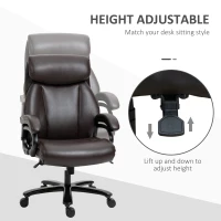 Vinsetto Big and Tall Executive Office Chair 400lbs High Back PU Leather Chair with Adjustable Height, Swivel Wheels, Brown(m-5)
