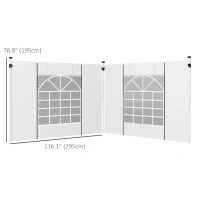 Outsunny 2PCS Instant Canopy Sidewalls, Canopy Walls Replacement, for 10' x 10' or 10' x 20' Pop Up Canopy(m-3)