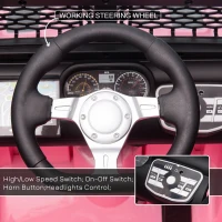 Aosom 12V Electric Truck Off Road Electric Pickup with Remote Control, Adjustable Speed, Ride on Car for Kids, Pink(m-7)
