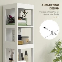 HOMCOM Narrow Bathroom Storage Cabinet, Bathroom Cabinet with 2 Drawers & 3 Open Shelves, Slim Bathroom Floor Cabinet, White(m-6)