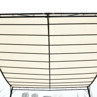 Outsunny 10' x 10' Steel Outdoor Pergola Gazebo, Patio Canopy with Weather-Resistant Fabric and Drainage Holes for Backyard, Deck, Garden, Cream White(m-8)
