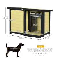 PawHut Outdoor Indoor Dog House with Openable Top, Weather Resistant Dog Kennel with Porch, Pet Furniture for Small and Medium Sized Dogs, Natural Wood(m-3)