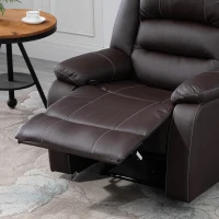 HOMCOM Vibrating Massage PU Leather Recliner Chair, Footrest with Remote Control, 8 Massaging Points, Dark Brown(m-9)