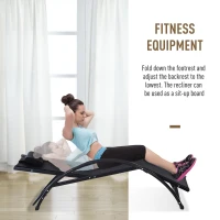 Outsunny Outdoor Lounge Chair with Breathable Mesh Fabric Seat, 5-Level Adjustable Reclining Chair with Aluminum Frame, Headrest Pillow, Adjustable Footrest, Black(m-4)