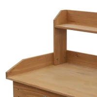 Outsunny 47.75" Potting Bench Table Garden Work Bench Workstation with Drawer, Removable Sink, Storage Shelves and Hooks, Natural(m-9)