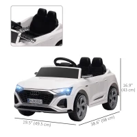 Qaba 12V Battery Powered Kids Electric Car, Audi Q8 etron Sportback Licensed Ride on Car w/ Remote Control, White(m-3)