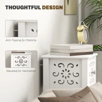 HOMCOM Nightstand Set of 2 with Drawer and Open Storage Shelf White(m-6)