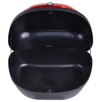 HOMCOM 52L Motorcycle Tail box Top Case Motorbike Trunk Helmet Carrier Luggage Helmet Storage Mount Rack w/ Keys(m-10)