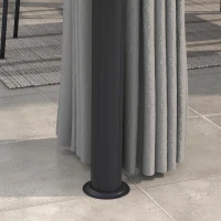 Outsunny 10' x 10' 2-Tier Outdoor Gazebo Canopy Tent with Zippered Mesh Sidewalls, Aluminum Frame for Patio, Backyard Light Grey(m-8)