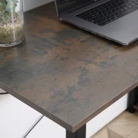 HOMCOM L-Shaped Computer Desk Home Office Corner Desk Study Workstation Table with 2 Shelves, Steel Frame, Charcoal Grey(m-9)