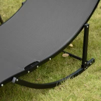 Outsunny Pool Chaise Lounge Chairs Set of 2, S-shaped Foldable Outdoor Chaise Lounge Chair Reclining for Patio Beach Garden With 264lbs Weight Capacity, Dark Grey(m-10)