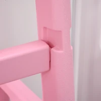 Qaba Toddler Tower with Adjustable Height, Anti-slip Mat, Toddler Step Stool, Pink(m-8)