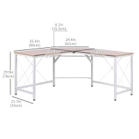 HOMCOM L Shaped Desk, 59" x 59" Computer Corner Desk, Home Office Gaming Desk, Study Writing Workstation, Oak(m-3)