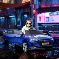 Aosom 2V Kids Electric Ride On Car, Licensed Audi E-tron with Seat, Remote, Dark Blue(m-2)