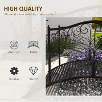 Outsunny 4’ Metal Arch Backyard Garden Bridge with Safety Siderails, Delicate Scrollwork, & Easy Assembly, Black Bronze(m-4)