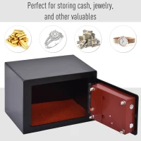 HOMCOM Small Steel Digital Electronic Safe Box Wall Mount Security Case Cabinet Keypad Lock Home Office Hotel Gun Cash Jewellery Black(m-4)