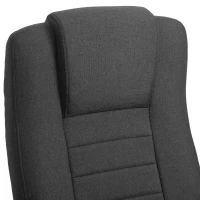 Vinsetto Ergonomic High Back Executive Office Chair, Rocking Swivel Linen Computer Desk Chair with Adjustable Height, Comfort Tilt Function, Padded Armrest, Headrest, Dark Grey(m-9)