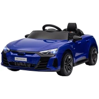 Aosom 12V Licensed Audi RS E-tron GT Kids Ride on Car with Remote Control, Suspension, Horn, Music, Lights, Dark Blue(m-11)