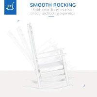 Outsunny Wooden Outdoor Rocking Chair, Patio Rocking Chair with Slatted High Back and Armrests for Porch, Garden, Lawn, White(m-4)