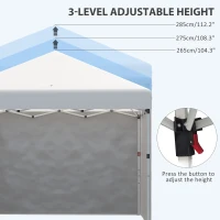 Outsunny 10' x 10' Pop Up Canopy Tent with 3 Sidewalls, Leg Weight Bags and Carry Bag, Height Adjustable, Instant Party Tent Event Shelter Gazebo for Garden, Patio, Cream(m-6)
