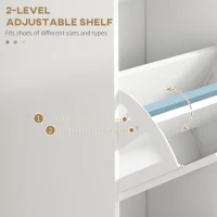 HOMCOM Slim Shoe Cabinet with 3 Flip Drawers and Adjustable Shelves, Narrow Shoe Cabinet for 15 Pairs of Shoes, White(m-5)