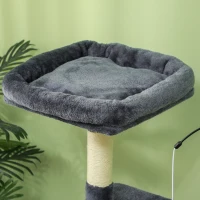 PawHut 53" Cat Tree, Cat Tower with Scratching Posts, Cat Condo, Beds, Platforms, Toy Balls for Indoor Cats, Dark Grey(m-10)