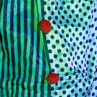 HOMCOM 6' Clown Animatronic, Red Haired Life Size Outdoor Halloween Decoration with Motion Activated Sound & Light Up Eyes(m-9)