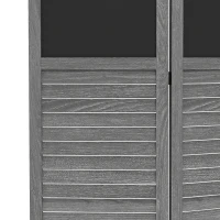 HOMCOM Wooden Room Divider with Blackboard, 4 Panel Folding Privacy Screen for Home Office, 5.5', Gray(m-9)