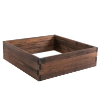 Outsunny Garden Raised Bed Wooden Planter Box Outdoor Grow Containers For Outdoor Patio Plant Flower Vegetable(m-9)