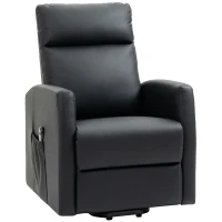 HOMCOM Power Lift Recliner Chair with Remote Control Side Pocket for Living Room Home Office Study Black(m-11)