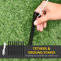 Outsunny 11.5ft Christmas Inflatables Outdoor Decorations Archway with 2 Nutcracker Soldiers Rocking Horse, Blow-Up LED Yard Christmas Decor for Lawn Garden Party(m-7)