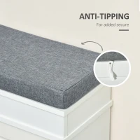 HOMCOM Modern Shoe Storage Bench, Entry Way Bench with Cushion, 2 Drawers, Storage Ottoman Bench, Holds 8 Pairs, White(m-7)