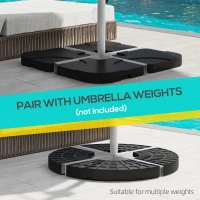 Outsunny Outdoor Universal Cross Brace Stand for Small Offset Umbrella or Large Market Umbrella, White(m-5)