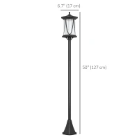Outsunny 50" Solar Post Light, Cool White LED Outdoor Lamp, Waterproof IP44 for Patio, Garden, Backyard, Pathway(m-3)