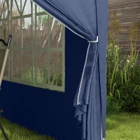 Outsunny 10'x10' Outdoor Pop Up Party Tent Wedding Gazebo Canopy with Carrying Bag (Blue)(m-10)