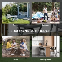 Outsunny 18" Outdoor Round Folding Table, Garden Side Table with Tempered Glass Top for Camping, Party, Weddings, Black(m-6)